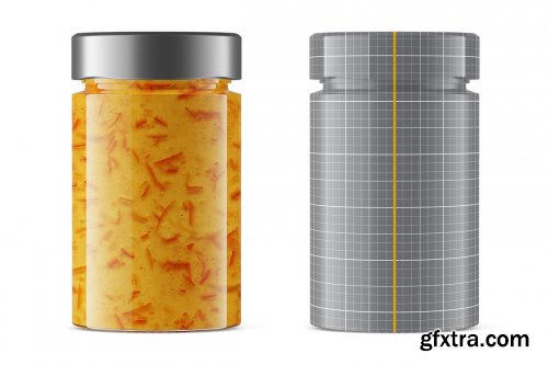 CreativeMarket - Orange Jam Jar Mockup 4931068