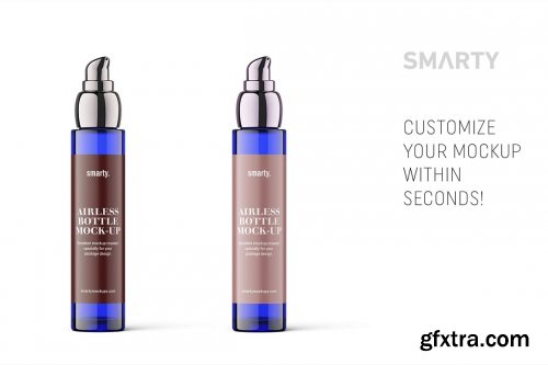 CreativeMarket - Blue cosmetic bottle mockup 4816271