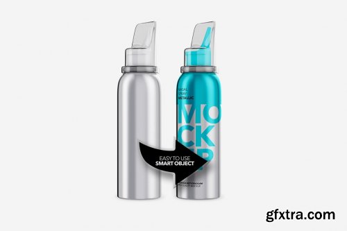 CreativeMarket - Nasal Spray Metallic Bottle - Mockup 4809990