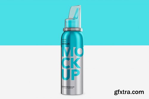 CreativeMarket - Nasal Spray Metallic Bottle - Mockup 4809990