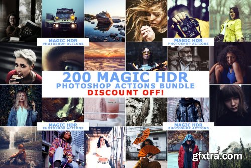 CreativeMarket - 200 Magic HDR Photoshop Actions 4633299