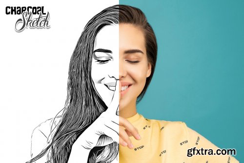 CreativeMarket - Charcoal Sketch Photoshop Action 4723237