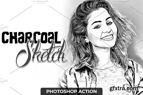 CreativeMarket - Charcoal Sketch Photoshop Action 4723237