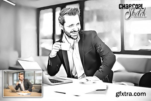 CreativeMarket - Charcoal Sketch Photoshop Action 4723237