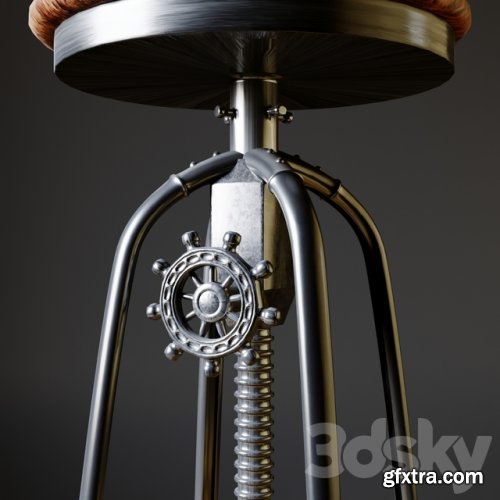 Industrial Clock House Stool