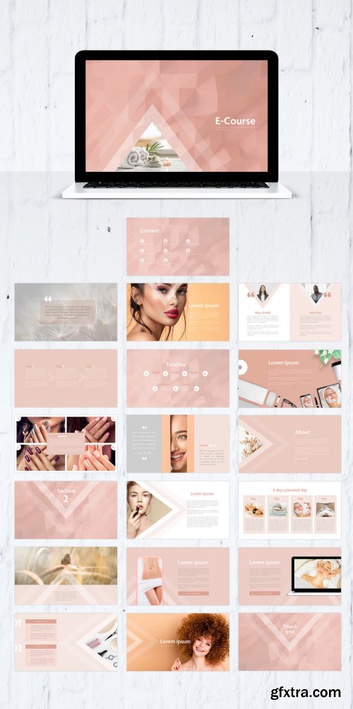 Peach Color Digital E-Course Presentation Layout 366526355