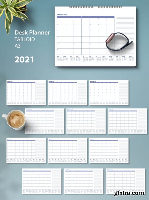 2021 Monthly Desk Planner Layout 366779935