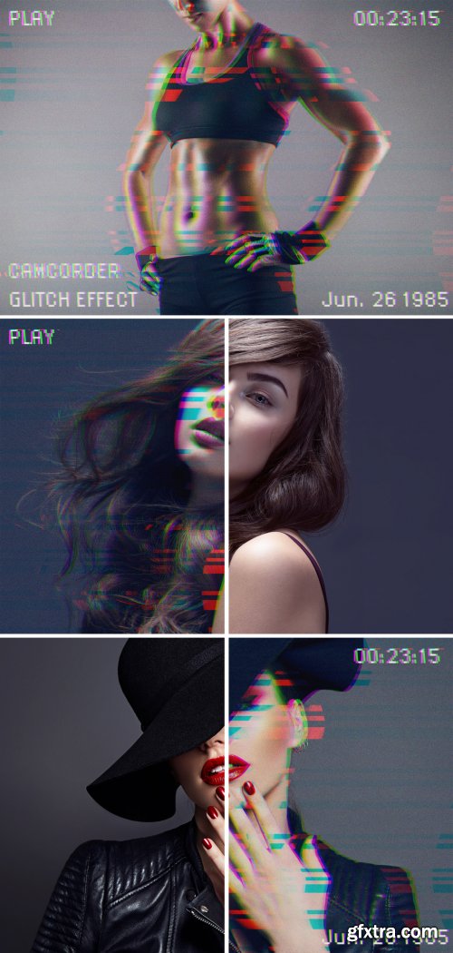 Camcorder Glitch Effect Mockup 366799058