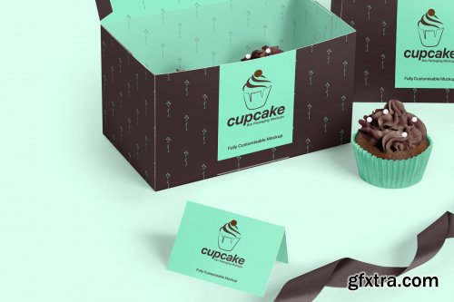 Designcuts - Cupcake Box Packaging Mockups Bundle