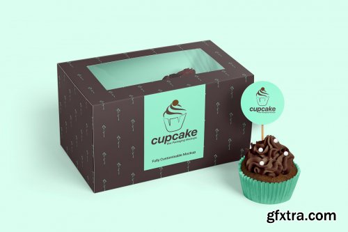 Designcuts - Cupcake Box Packaging Mockups Bundle