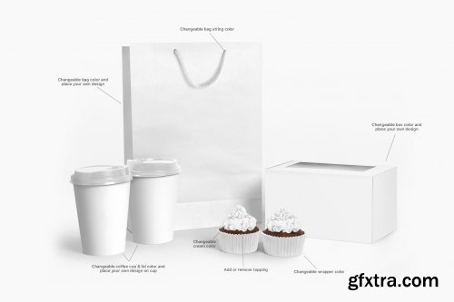 Designcuts - Cupcake Box Packaging Mockups Bundle