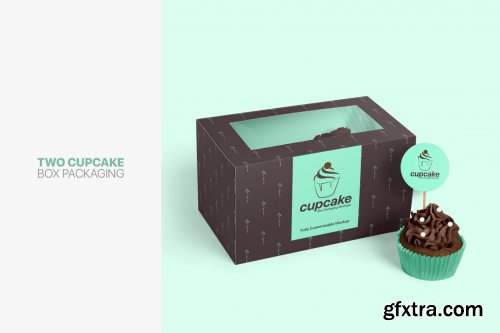 Designcuts - Cupcake Box Packaging Mockups Bundle