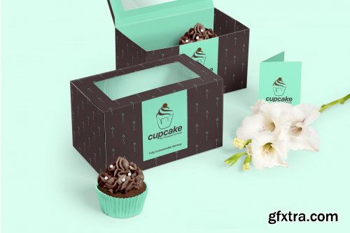 Designcuts - Cupcake Box Packaging Mockups Bundle