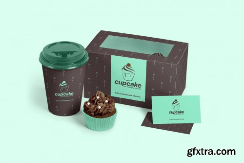 Designcuts - Cupcake Box Packaging Mockups Bundle