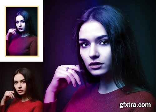 CreativeMarket - Digital Oil Portrait PS Action 5184649