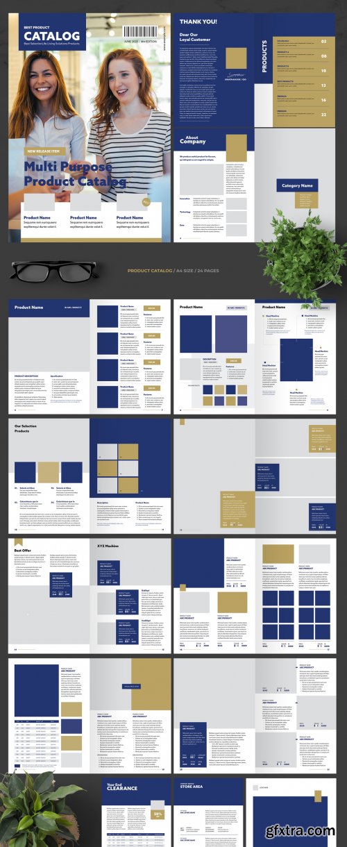 Catalog Layout with Blue Elements 367606913