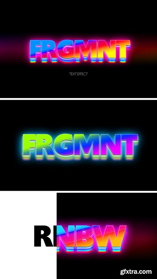 Colorful Rainbow Text Effect Mockup 367557021