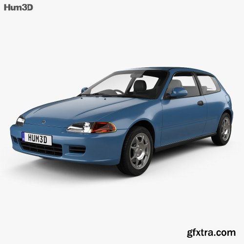 Honda Civic hatchback 1991 3D model