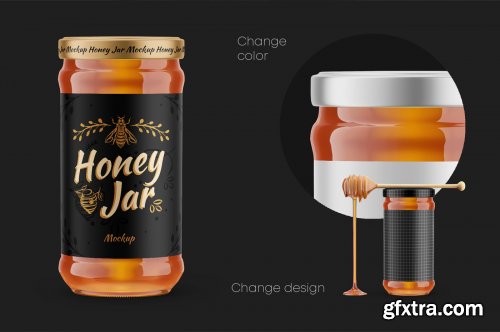 Honey Glass Jar Mockup Set