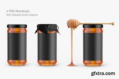 Honey Glass Jar Mockup Set