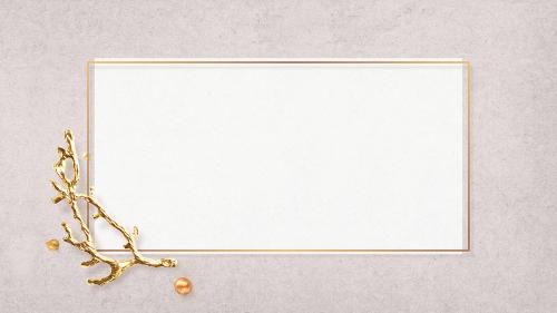 Gold festive frame on pink marble social template mockup - 2029904