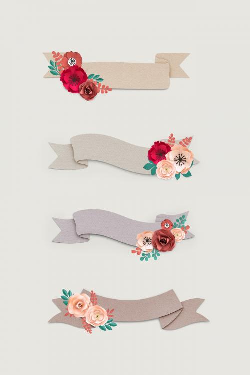 Blooming floral banner set illustration - 2032066