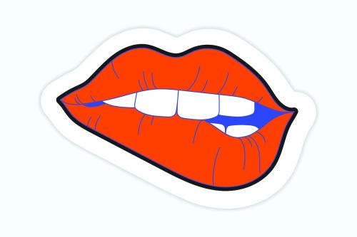 Red sexy lips sticker sticker Illustration - 2034489