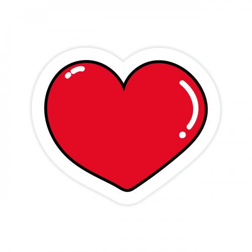 Shiny red heart symbol illustration - 2034676