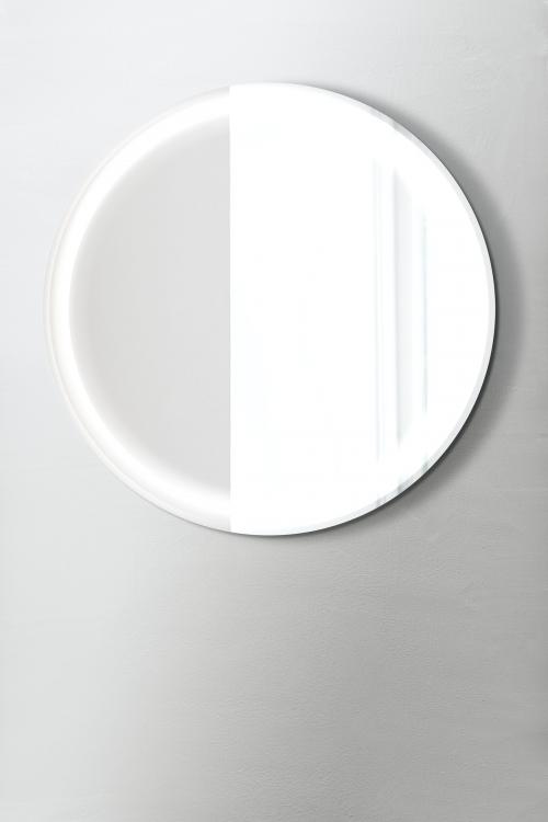 Shiny mirror on a gray wall mockup - 2036757