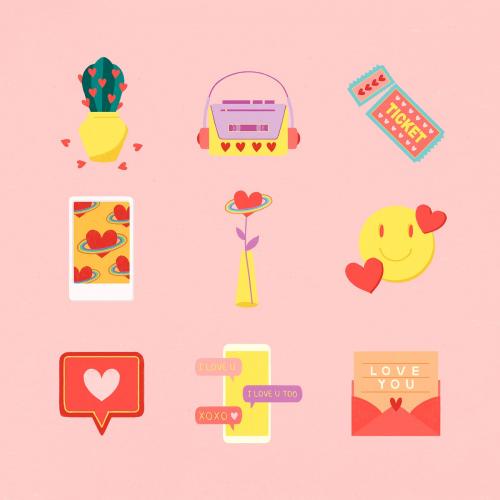 Set of love icon Illustration - 2041397