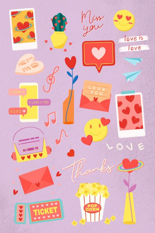 Set of love icon Illustration - 2041399