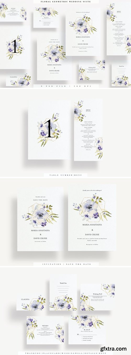 Floral Geometric Wedding Suite EZ