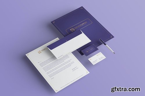 Gold Flower Branding Identity & Stationery Pack