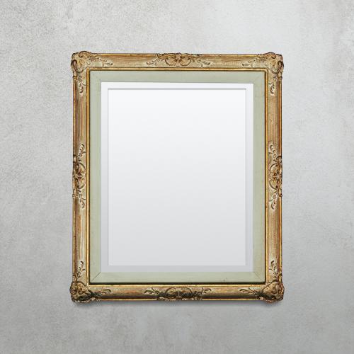 Vintage rectangle gold picture frame mockup illustration - 1230648