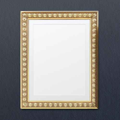 Vintage rectangle gold picture frame mockup illustration - 1230707