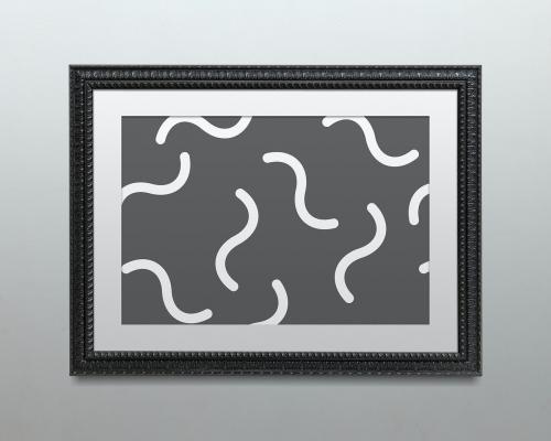 Black picture frame mockup illustration - 1230898