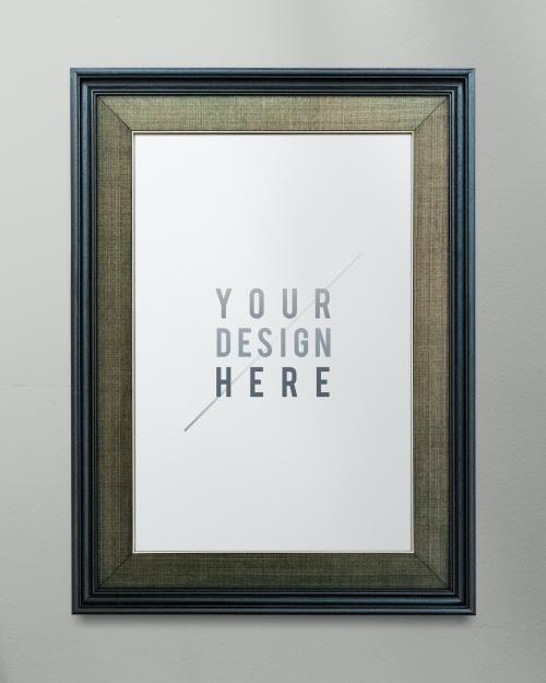 Metallic blue picture frame mockup illustration - 1230900