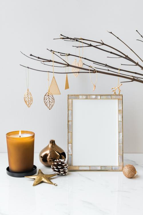 Festive photo frame on a table - 1231325