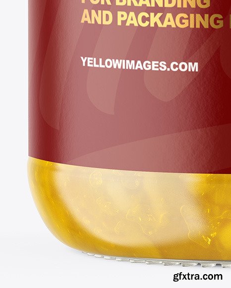 Download Clear Glass Jar With Pineapple Jam Mockup 64728 Gfxtra Yellowimages Mockups