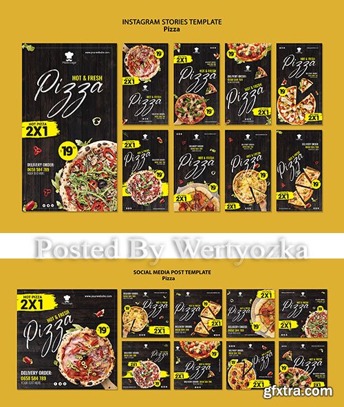 Pizza restaurant social media stories template