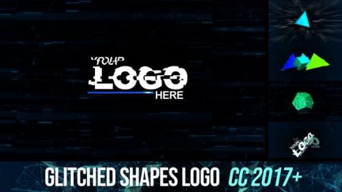 Videohive - Glitched shapes logo intro