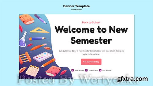 Back to school banner template