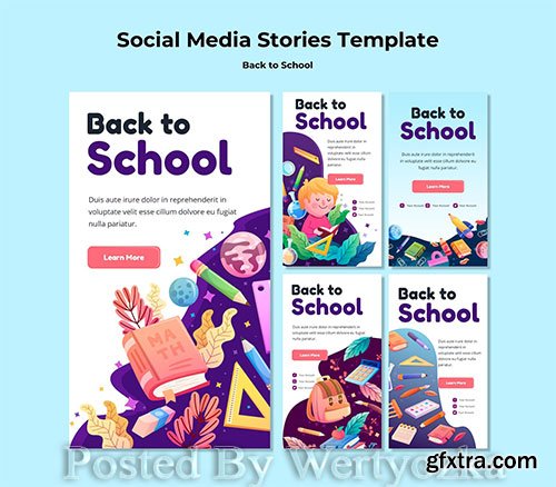 Back to school social media stories template