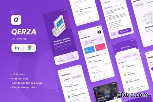 Job Portal iOS App Design UI Figma & PSD Template