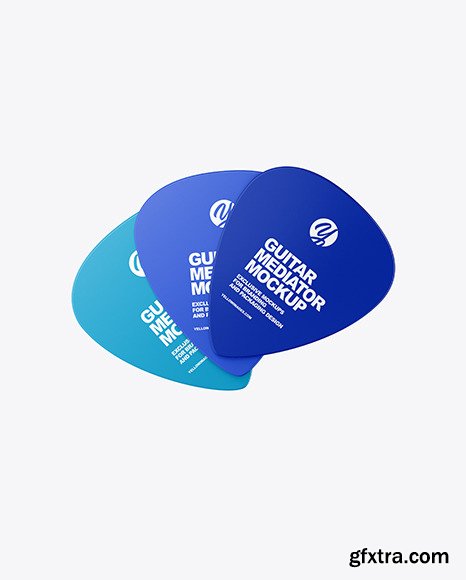 Three Plastic Standard Guitar Picks Mockup 63849