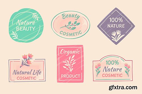 Nature cosmetics badge collection