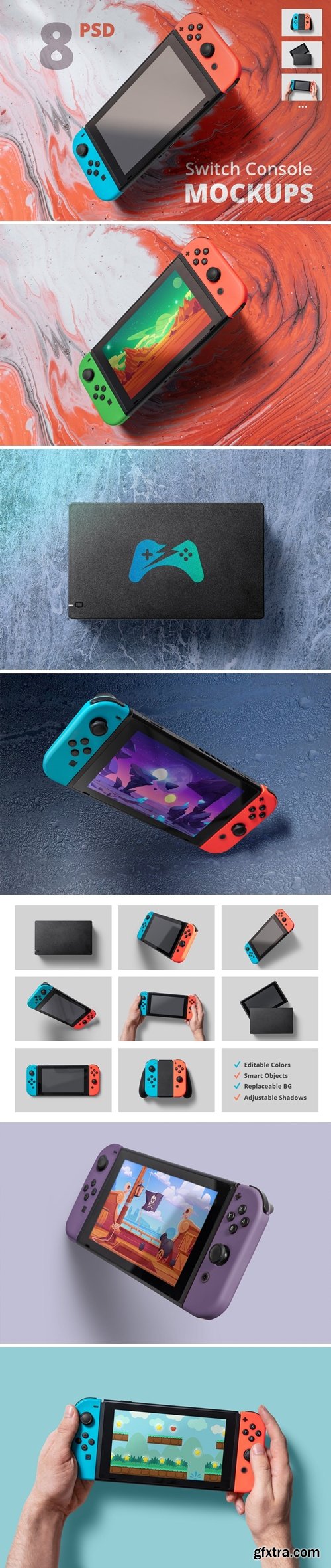 8 Switch Console Mockups