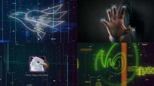 Videohive - Scan Fingerprint Biometrics Logo Reveal