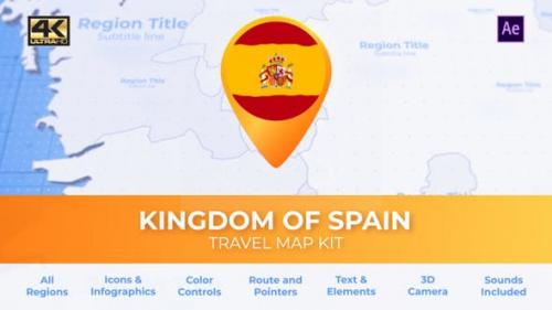 Videohive - Spain Map - Kingdom of Spain Travel Map