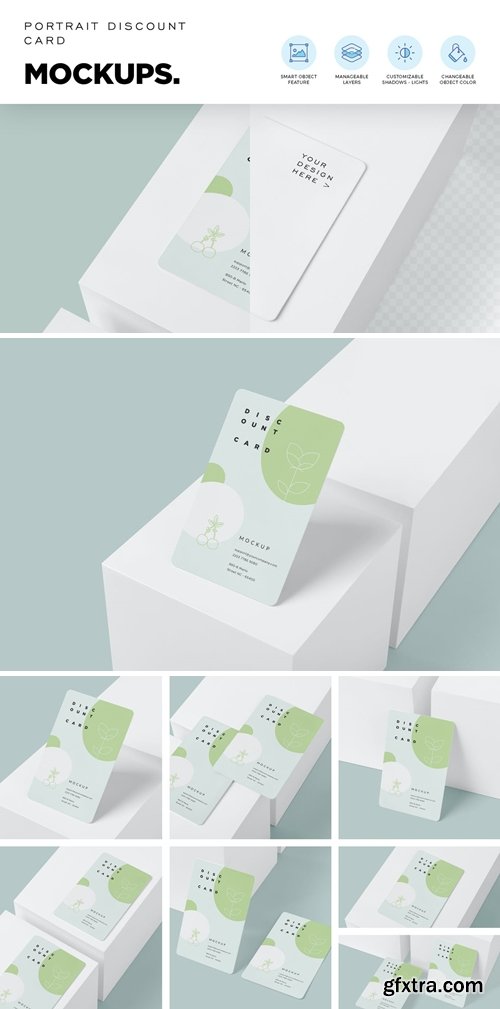 Portrait Discount Card Mockups